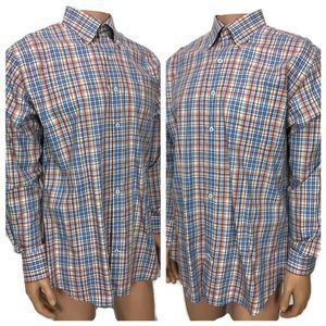 Peter Millar Size Large Plaid Long Sleeve Shirt